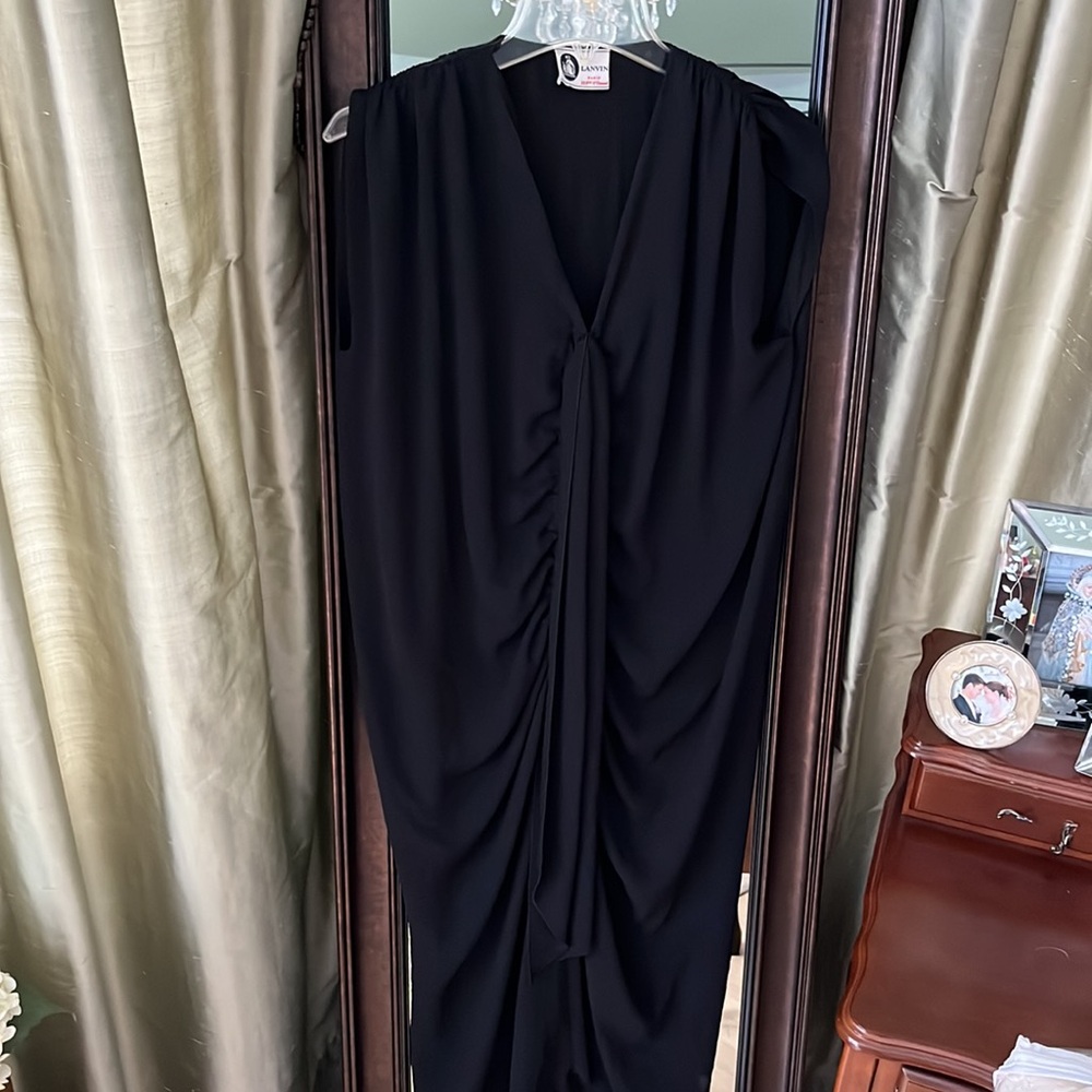 Lanvin Black Crepe de Chine /Georgette Dress